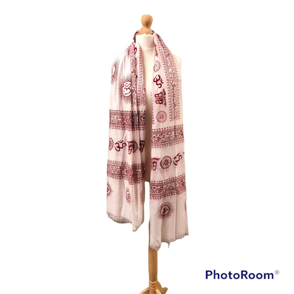 Om Print Cotton Meditation Shawl