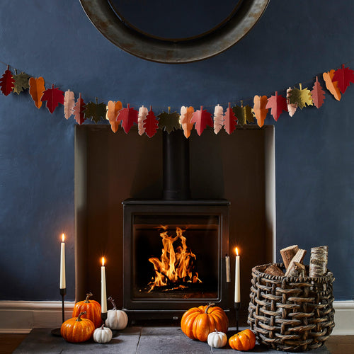 Autumn Leaf Garland - 2m - Halloween & Fall Decorations  Banners Autumn Leaf Garland - 2m