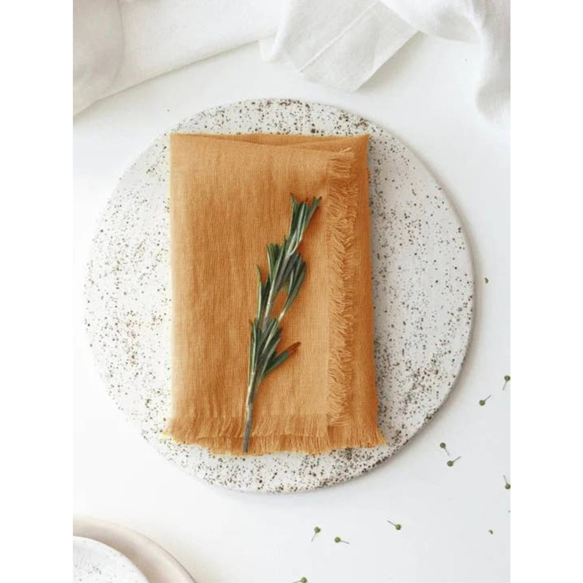 Washed Linen Frayed Edge Napkin & Placemat