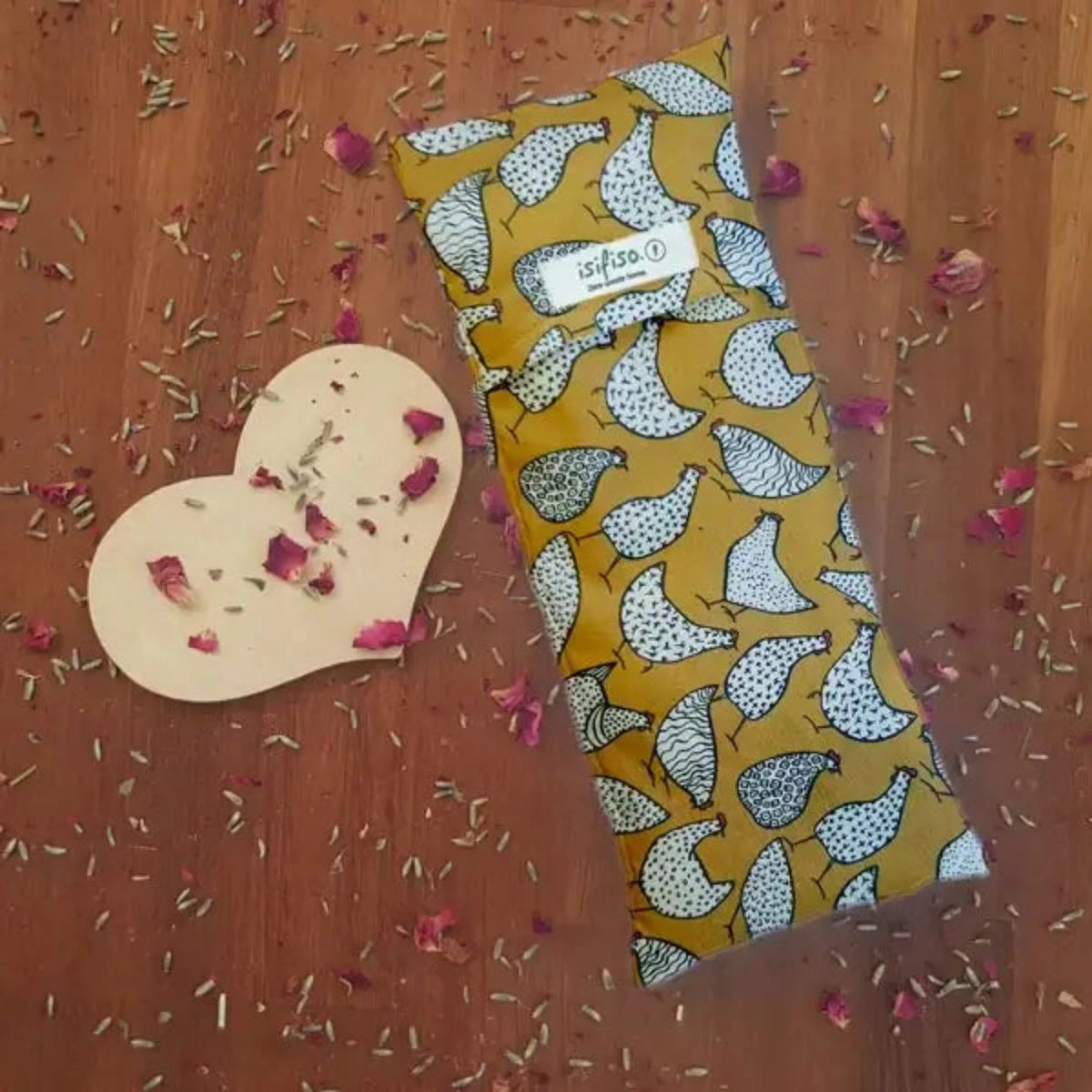 Weighted Eye Mask - Unscented - Hens on Mustard / Rice, Wheat