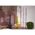 Coloured Glass Taper Candle Holder - Pear Green