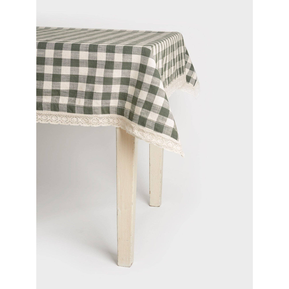 Organic Cotton Gingham Tablecloth - Pine