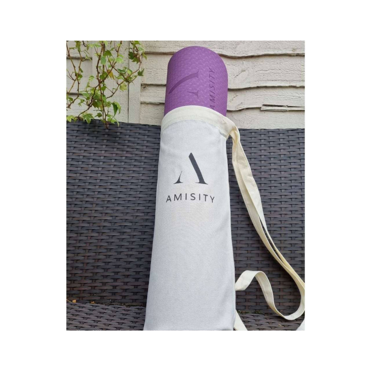 Canvas Yoga Mat Bag with Om Symbol