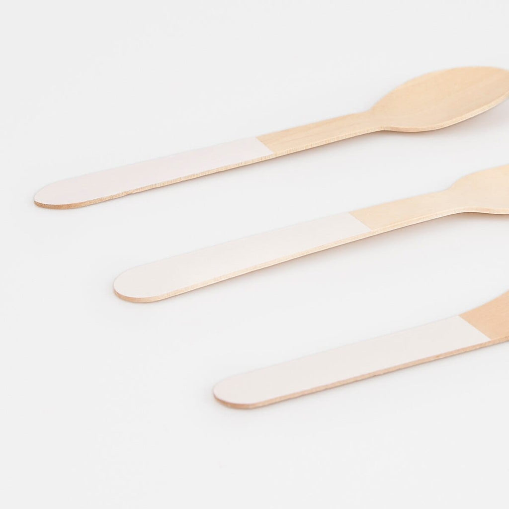 Ballet Slipper Pink Wooden Party Cutlery Set x 24 | Meri Meri Party Cutlery Ballet Slipper Pink Wooden Party Cutlery Set x 24