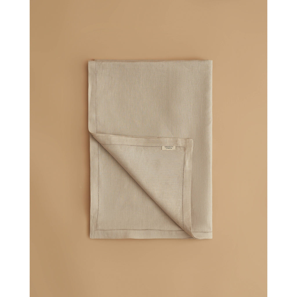 Linen Tablecloth with Hemstitch Border