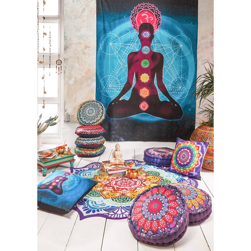 Printed Beach Roundie & Yoga Mat with Towel Backing