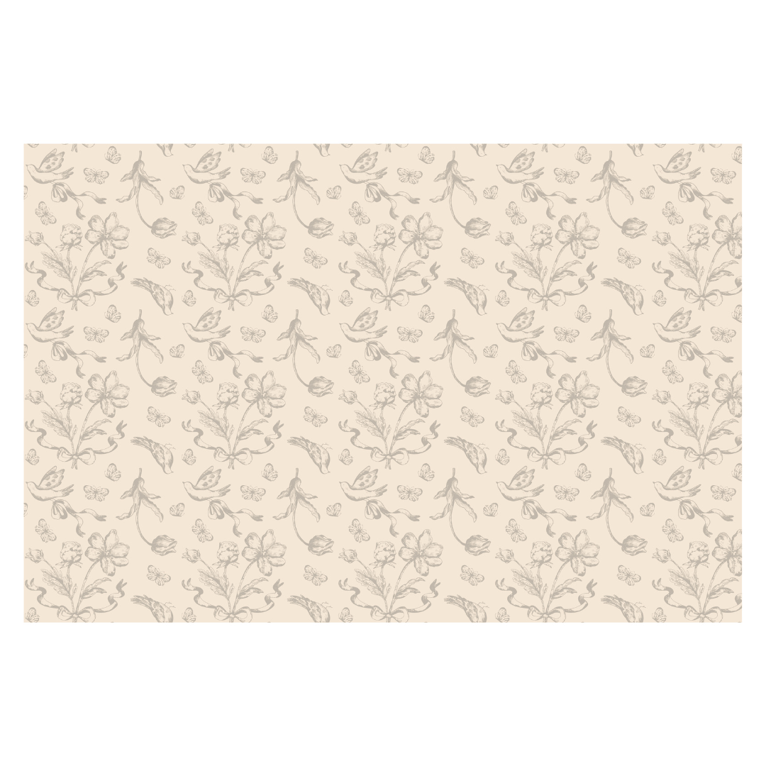 Beige Floral Party Tablecover tablecover Beige Floral Party Tablecover