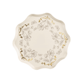 Beige & Gold Floral Paper Plates x 6 Disposable Plates Beige & Gold Floral Paper Plates x 6