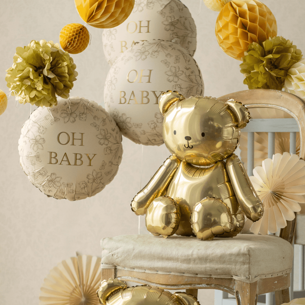 Beige & Gold Oh Baby Foil Balloon Balloons Beige & Gold Oh Baby Foil Balloon