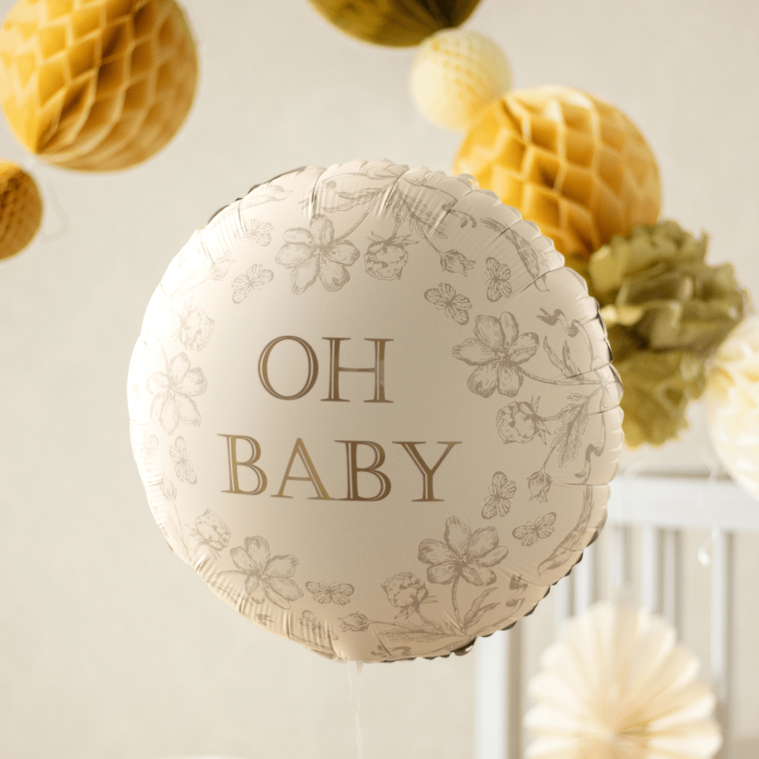 Beige & Gold Oh Baby Foil Balloon Balloons Beige & Gold Oh Baby Foil Balloon