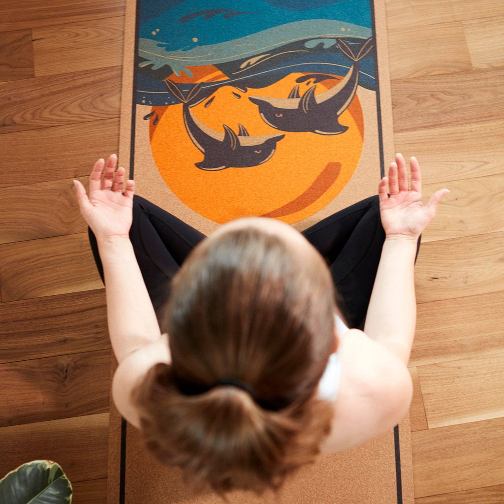 The Playful Dolphin Cork Yoga Mat