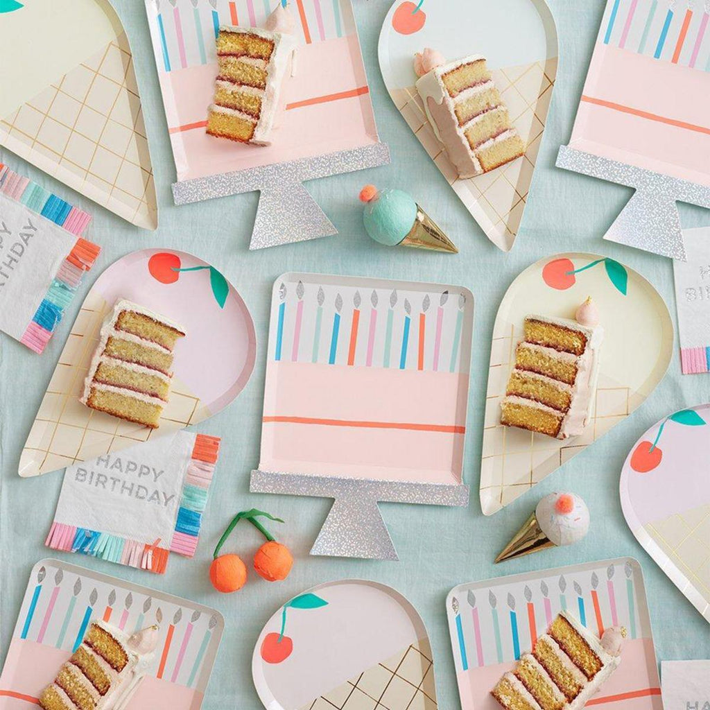 Birthday Cake Party Plates x 8 | Meri Meri Birthday Party party plates Birthday Cake Party Plates x 8