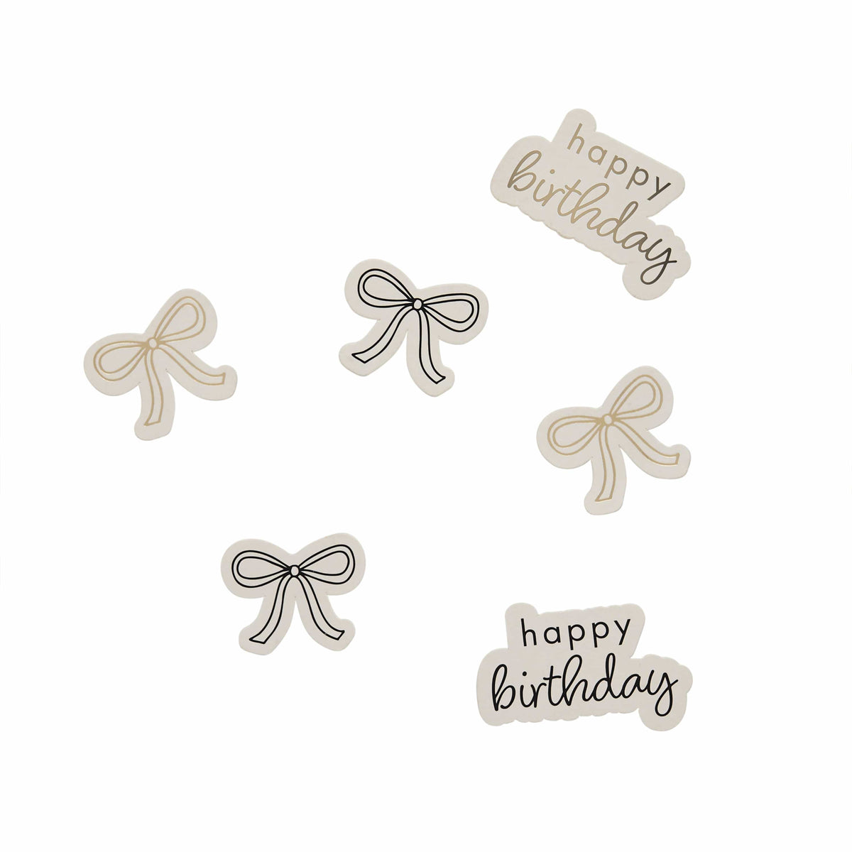 Black & Gold Birthday Bows Table Scatter Confetti Black & Gold Birthday Bows Table Scatter