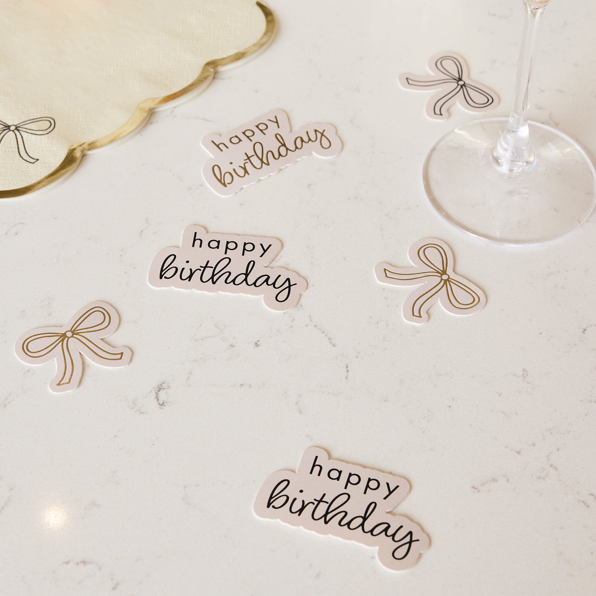 Black & Gold Birthday Bows Table Scatter Confetti Black & Gold Birthday Bows Table Scatter
