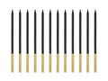 Black Gold Tip Cake Candles x 10 - Birthday Cake Candles Birthday Candles Black Gold Tip Cake Candles x 12