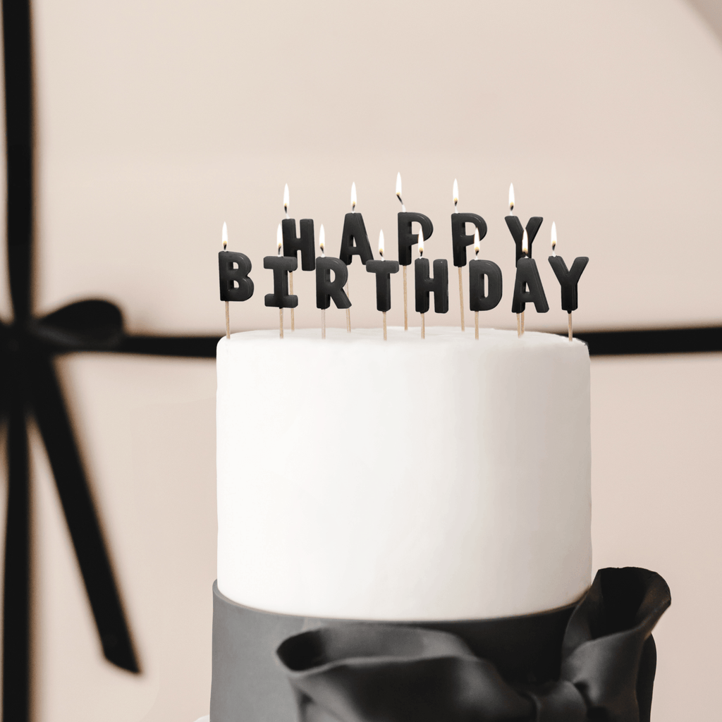 Black Happy Birthday Cake Candles Birthday Candles Black Happy Birthday Cake Candles