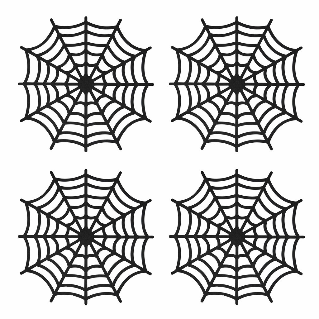 Black Spider Web Felt Placemats x 4 place mat Black Spider Web Felt Placemats x 4
