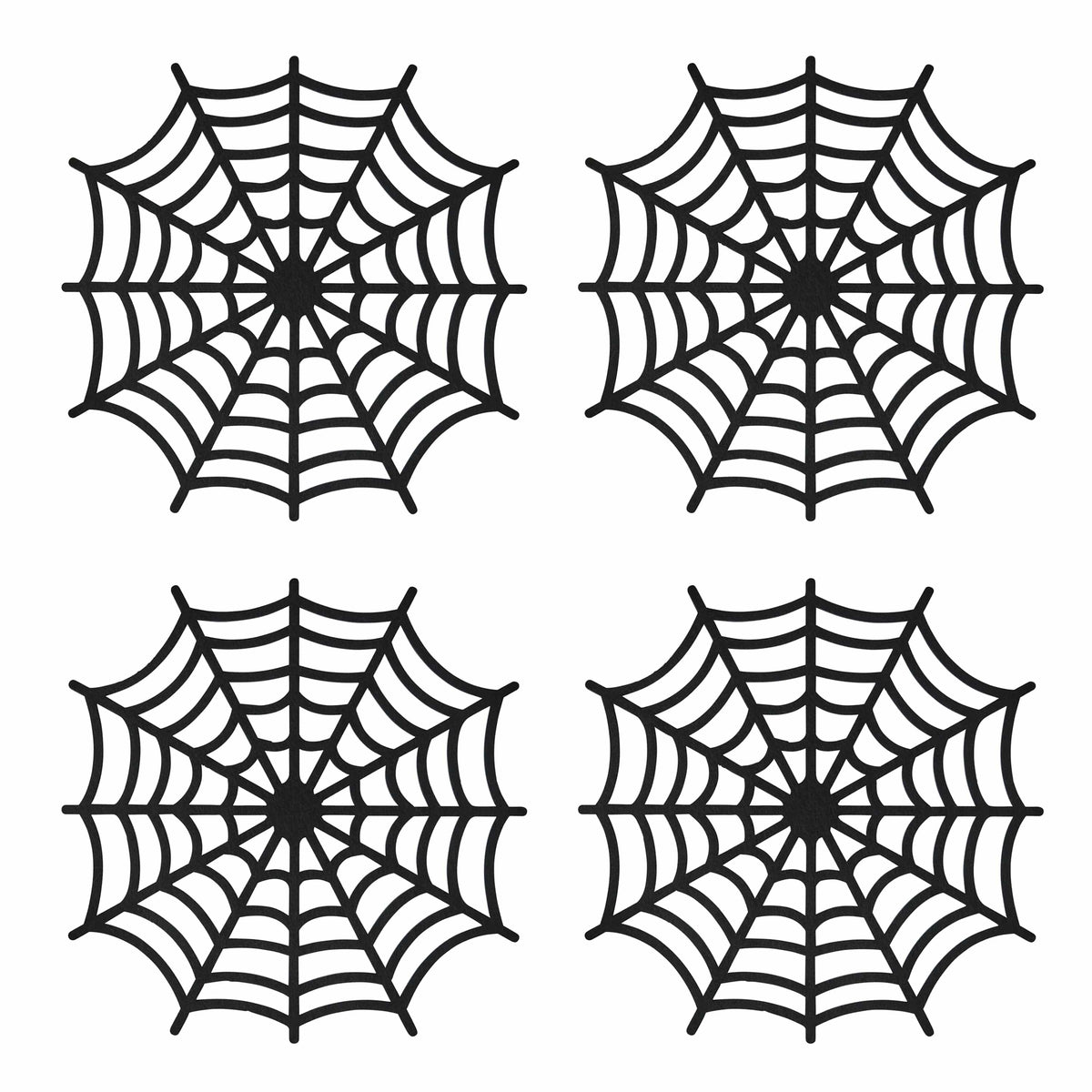Black Spider Web Felt Placemats x 4 place mat Black Spider Web Felt Placemats x 4