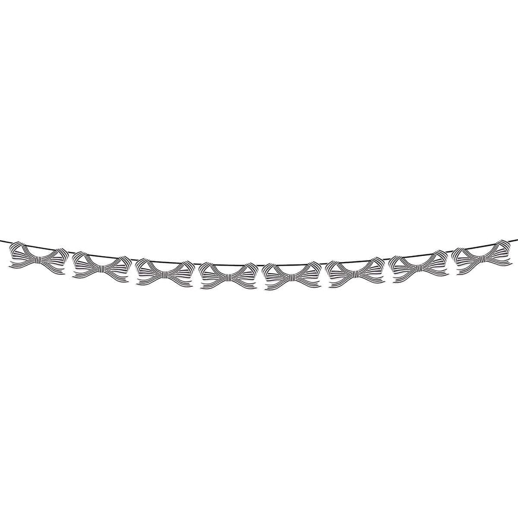 Black & White Stripy Bow Party Garland | Meri Meri Halloween Decorations Bunting Black & White Stripy Bow Party Garland