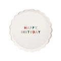 Blanc White Signature Happy Birthday Small Party Plates x 8 - Bonjour Fete UK Party Supplies Disposable Plates Blanc White Signature Happy Birthday Small Party Plates x 8