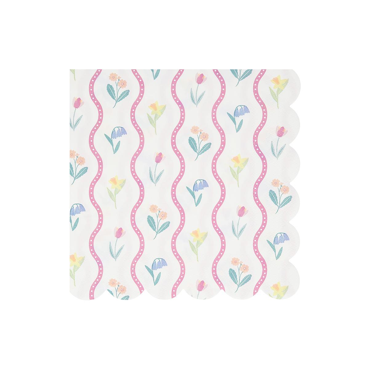 Bloomsbury Floral Large Party Napkins x 16 | Meri Meri party napkins Bloomsbury Floral Large Party Napkins x 16