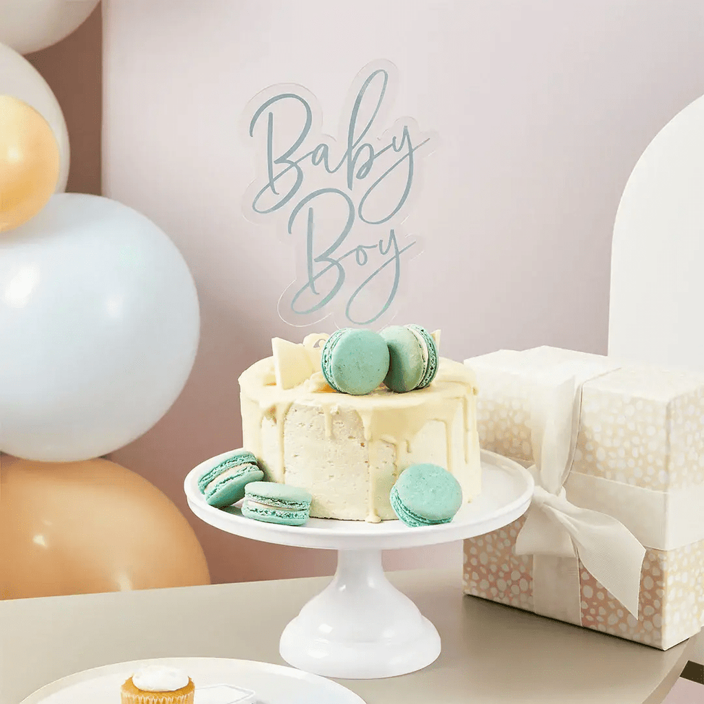 Blue Baby Boy Cake Topper - Blue Baby Shower Supplies Cake Topper Blue Baby Boy Cake Topper