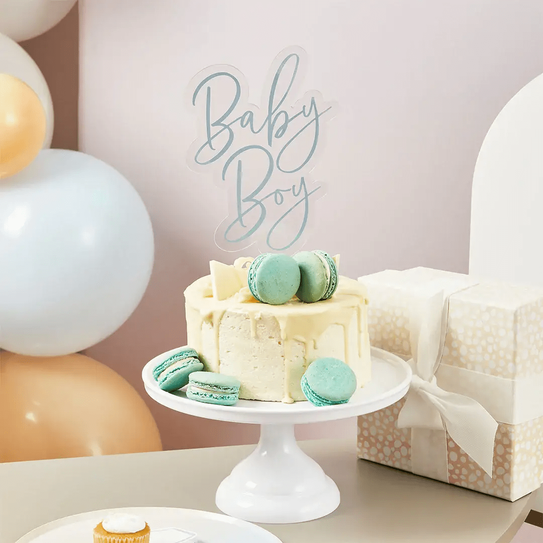 Blue Baby Boy Cake Topper - Blue Baby Shower Supplies Cake Topper Blue Baby Boy Cake Topper