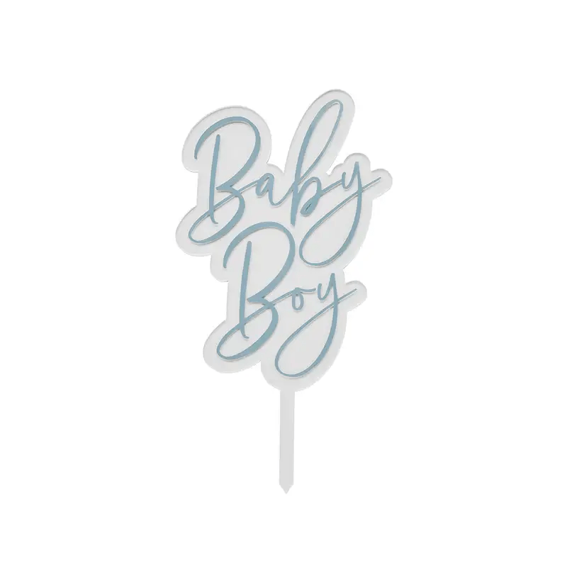 Blue Baby Boy Cake Topper - Blue Baby Shower Supplies Cake Topper Blue Baby Boy Cake Topper