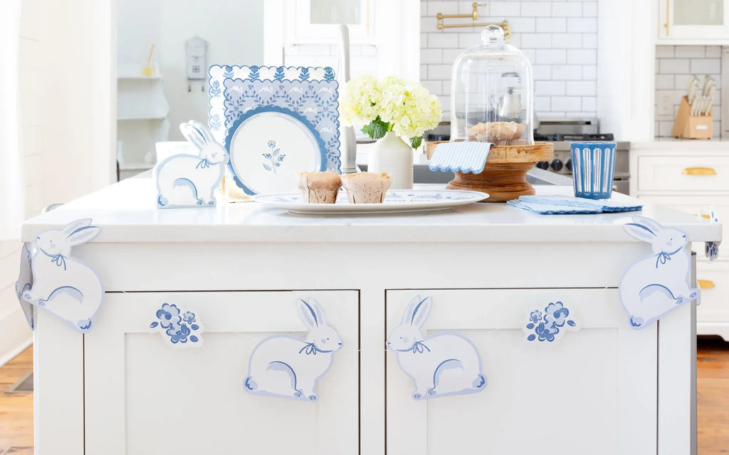 Blue Bunny Shaped Napkins x 24 Paper Napkins Blue Bunny Shaped Napkins x 24