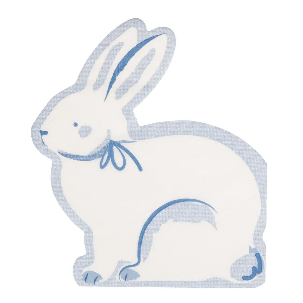 Blue Bunny Shaped Napkins x 24 Paper Napkins Blue Bunny Shaped Napkins x 24