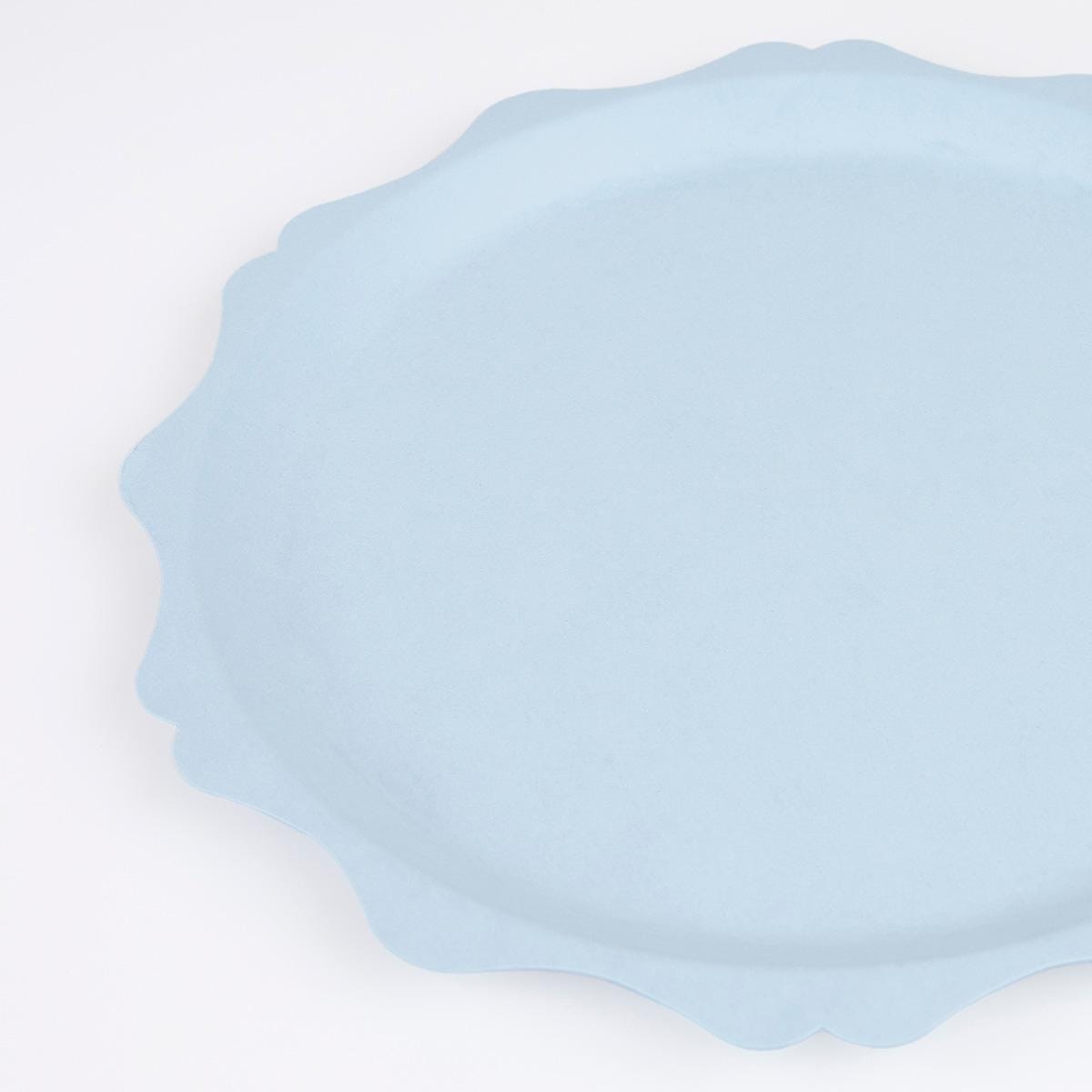 Blue Decorative Edge Compostable Side Party Plates x 8 | Meri Meri party plates Blue Decorative Edge Compostable Side Party Plates x 8