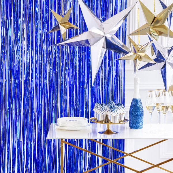 Blue Party Curtain - 2.5m/8ft Hanging Decoration Blue Party Curtain - 2.5m/8ft