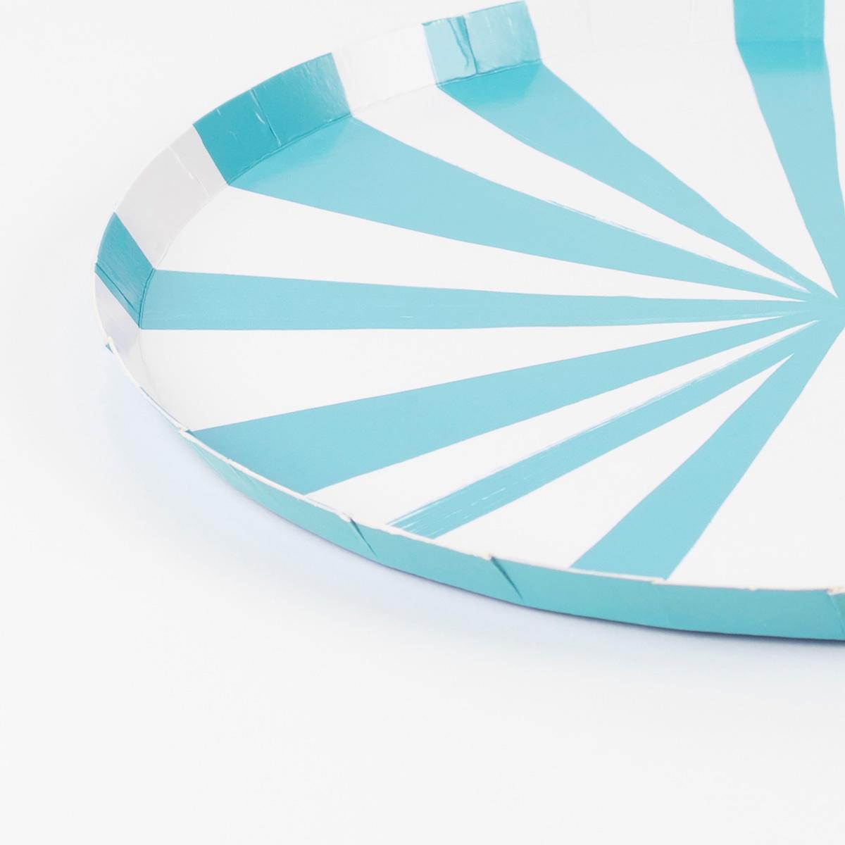 Blue Stripe Dinner Party Plates x 8 | Meri Meri party plates Blue Stripe Dinner Party Plates x 8
