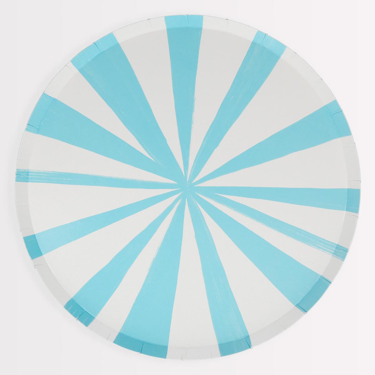 Blue Stripe Dinner Party Plates x 8 | Meri Meri party plates Blue Stripe Dinner Party Plates x 8