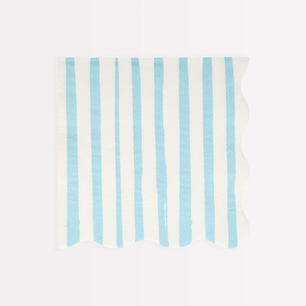 Blue Stripe Large Party Napkins x 16 | Meri Meri party napkins Blue Stripe Large Party Napkins x 16