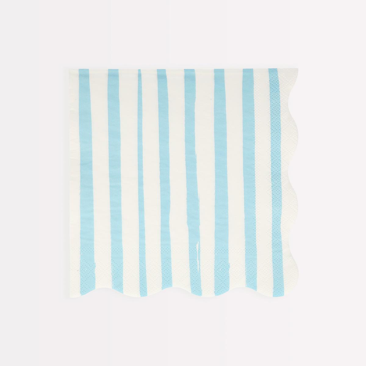 Blue Stripe Large Party Napkins x 16 | Meri Meri party napkins Blue Stripe Large Party Napkins x 16