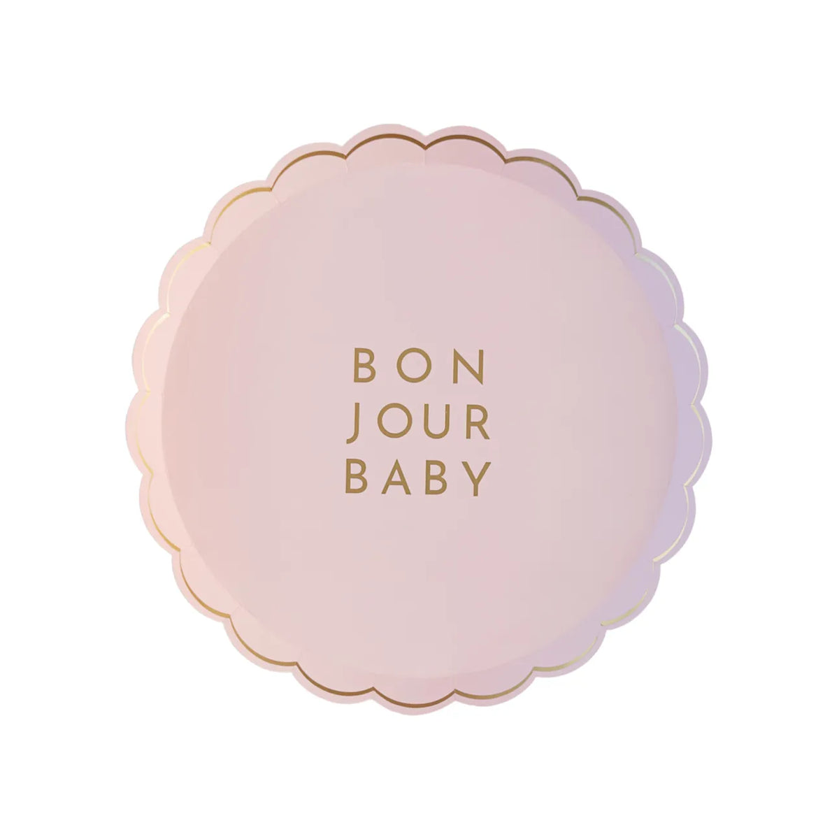 Bonjour Baby Pink Baby Shower Small Plates x 8 - Girl Baby Shower Disposable Plates Bonjour Baby Girl Baby Shower Small Plates x 8