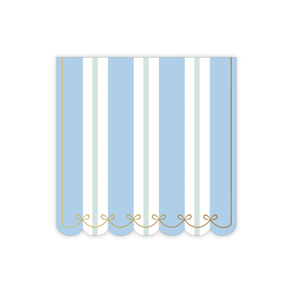 Bonjour Fete - Blue & Mint Regency Stripe Large Napkins x 20 Paper Napkins Blue & Mint Regency Stripe Large Napkins x 20