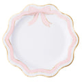 Bonjour Fete - Elegant Pink & Gold Bow Party Plates x 8 Disposable Plates Elegant Pink & Gold Bow Party Plates x 8