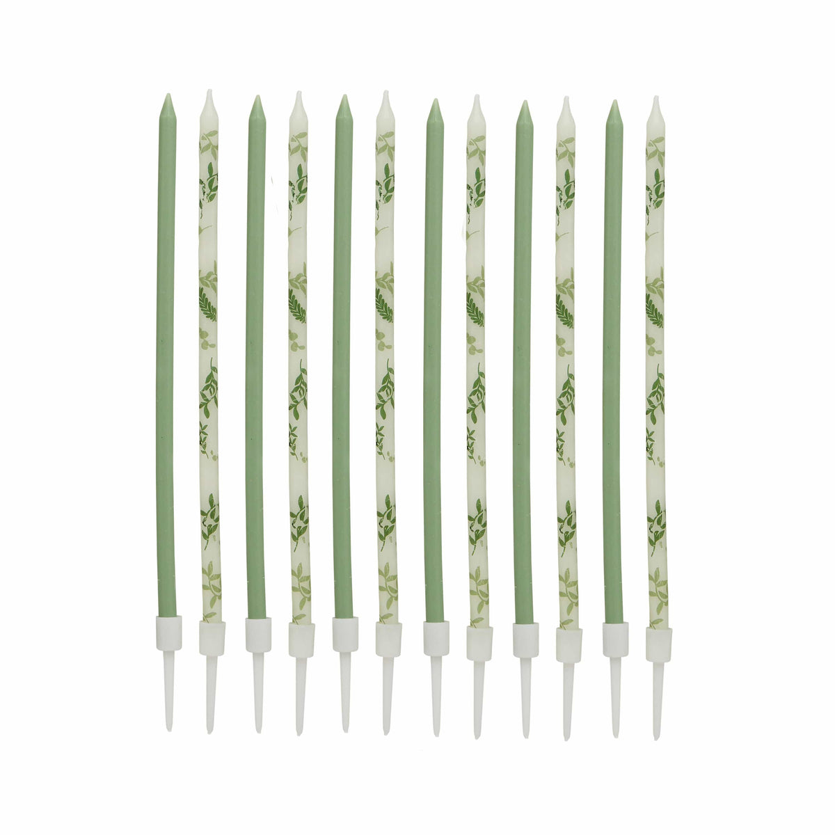 Botanical Party Tall Skinny Candles x 12 Birthday Candles Botanical Party Tall Skinny Candles x 12