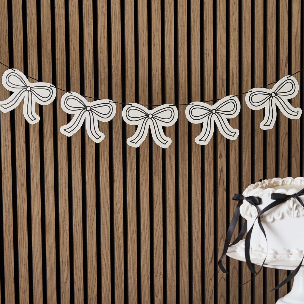Bow Party Garland - Bow Party Decorations Bunting Bow Party Garland