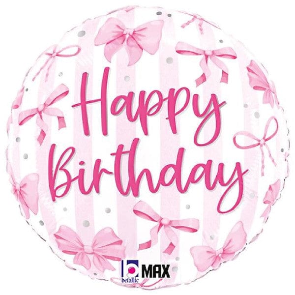 Bow Party - Pretty Pink Bow Birthday Foil Balloon - 18 inch Balloons Pretty Pink Bow Birthday Foil Balloon - 18 inch