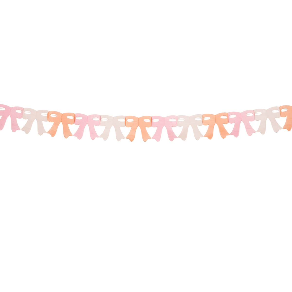 Bow Party - Tissue Paper Bow Garland - Peach Mix Hanging Decoration Tissue Paper Bow Garland - Peach Mix