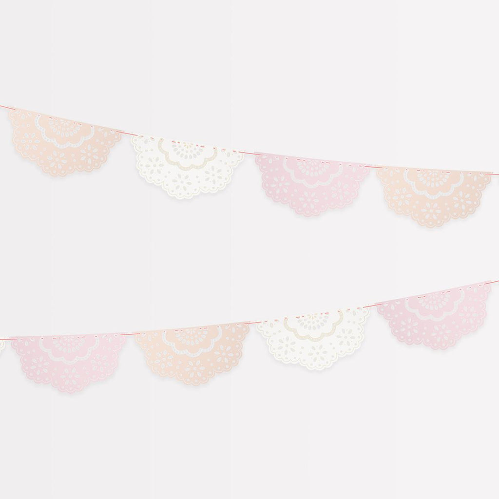 Broderie Anglaise Lace Multi Pennant Party Garland Bunting Broderie Anglaise Lace Multi Pennant Party Garland