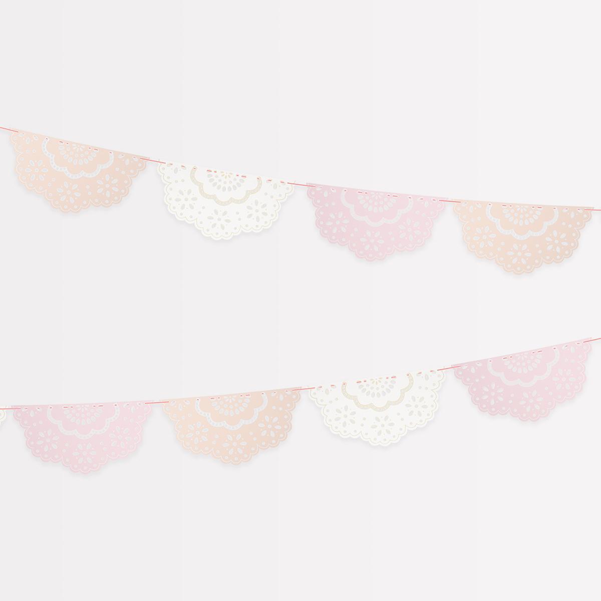 Broderie Anglaise Lace Multi Pennant Party Garland Bunting Broderie Anglaise Lace Multi Pennant Party Garland