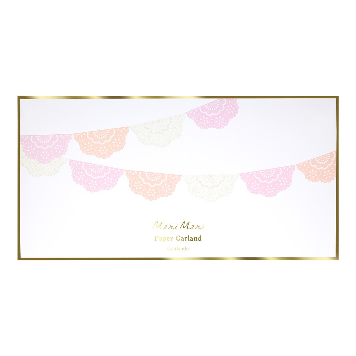 Broderie Anglaise Lace Multi Pennant Party Garland Bunting Broderie Anglaise Lace Multi Pennant Party Garland