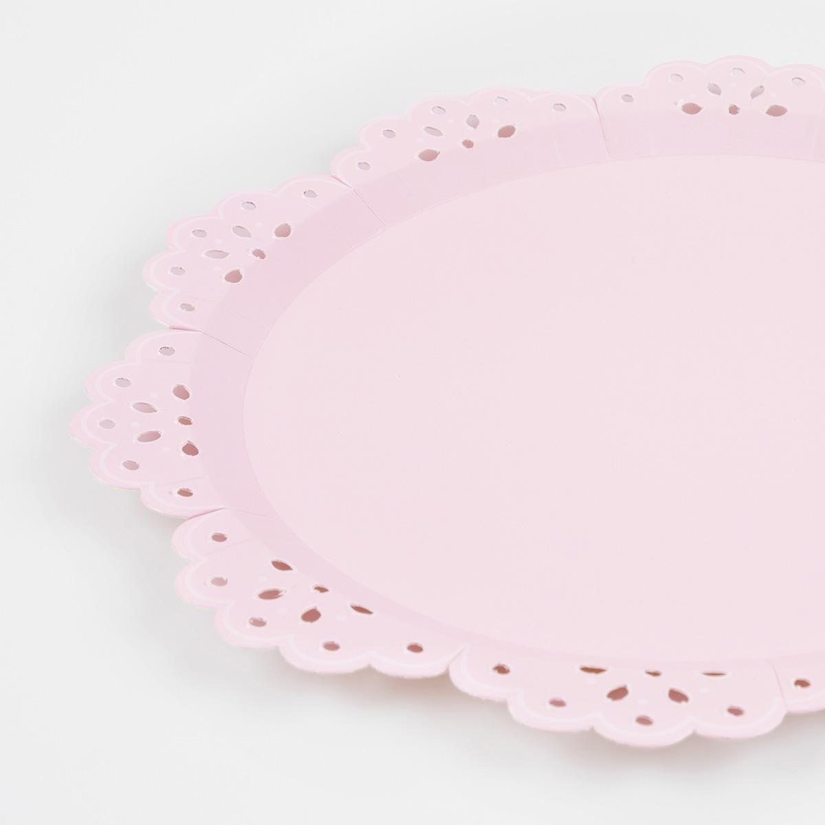 Broderie Anglaise Lace Side Party Plates x 8 | Meri Meri party plates Broderie Anglaise Lace Side Party Plates x 8