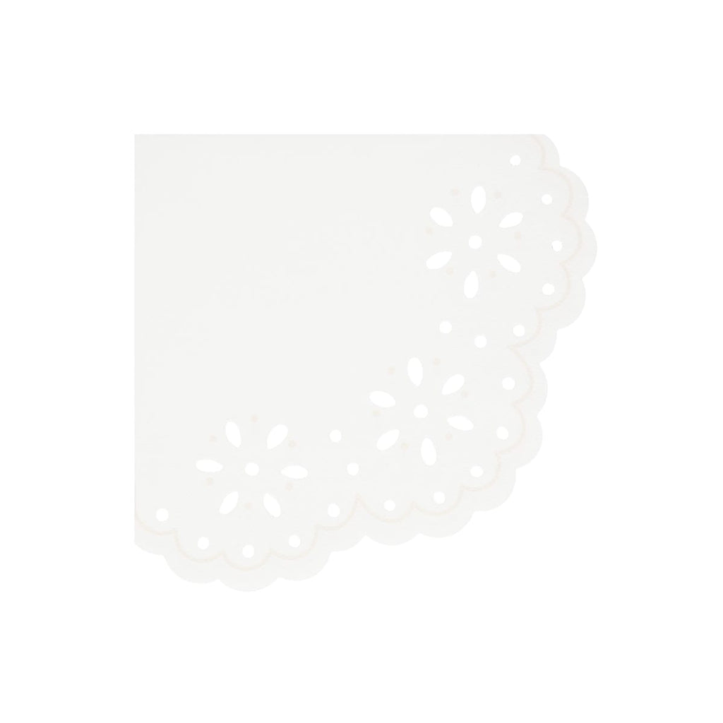 Broderie Anglaise Lace White Large Party Napkins x 16 | Meri Meri party napkins Broderie Anglaise Lace White Large Party Napkins x 16