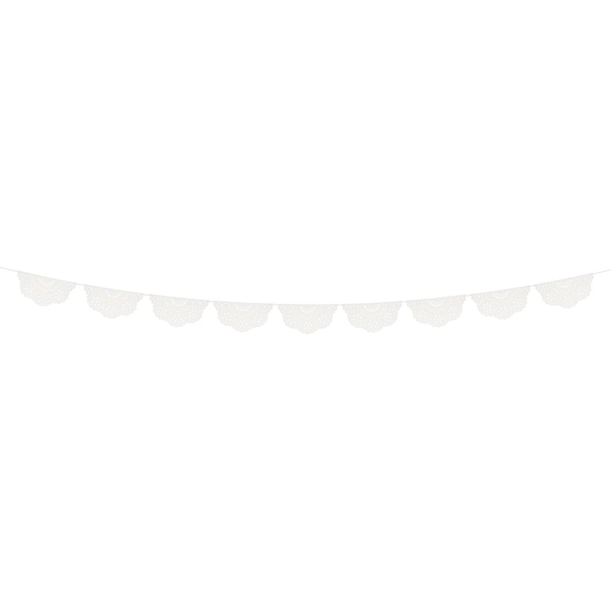 Broderie Anglaise Lace White Pennant Party Garland Bunting Broderie Anglaise Lace White Pennant Party Garland