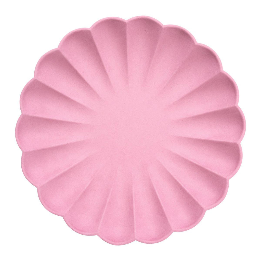 Bubblegum Pink Compostable Large Party Plates x 8 | Meri Meri party plates Bubblegum Pink Compostable Large Party Plates x 8